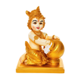 Golden Bal Krishna with Makhan Idol