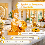 Golden Bal Krishna with Makhan Idol