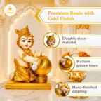 Golden Bal Krishna with Makhan Idol