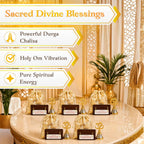 Durga Chalisa Pouch with Solid Brass Om Bell (Set of 5) - image 2