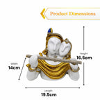 Radha Krishna Idol White & Gold | Krishna with Flute Murti | Hindu God Statue for Home Temple | Pooja Room Décor | Spiritual Gift for Housewarming - image 5