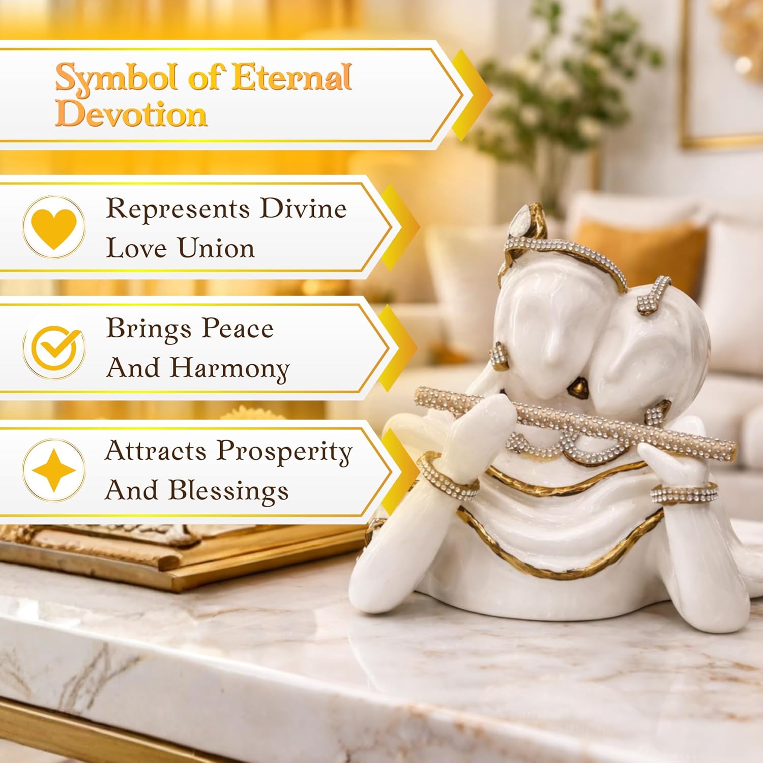 Radha Krishna Idol Silver Finish | Divine Love Couple Murti | Hindu God Statue for Home Temple & Pooja Room | Spiritual Home Décor | Gift Item - image 2
