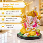 Lord Ganesha Idol Multicolour | Ganpati Murti for Home Temple & Pooja Room | Symbol of Wisdom, Prosperity & Good Luck | Spiritual Gift Item - image 2