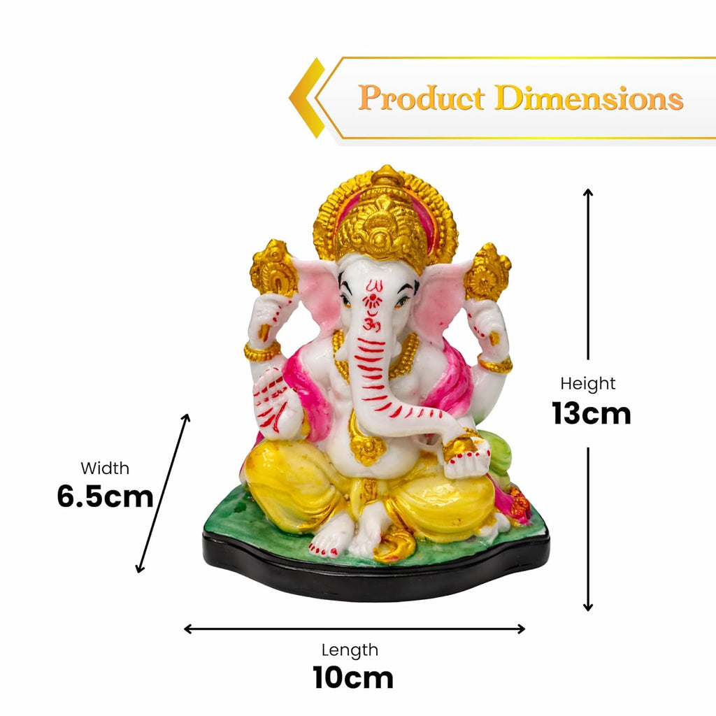 Lord Ganesha Idol Multicolour | Ganpati Murti for Home Temple & Pooja Room | Symbol of Wisdom, Prosperity & Good Luck | Spiritual Gift Item - image 5