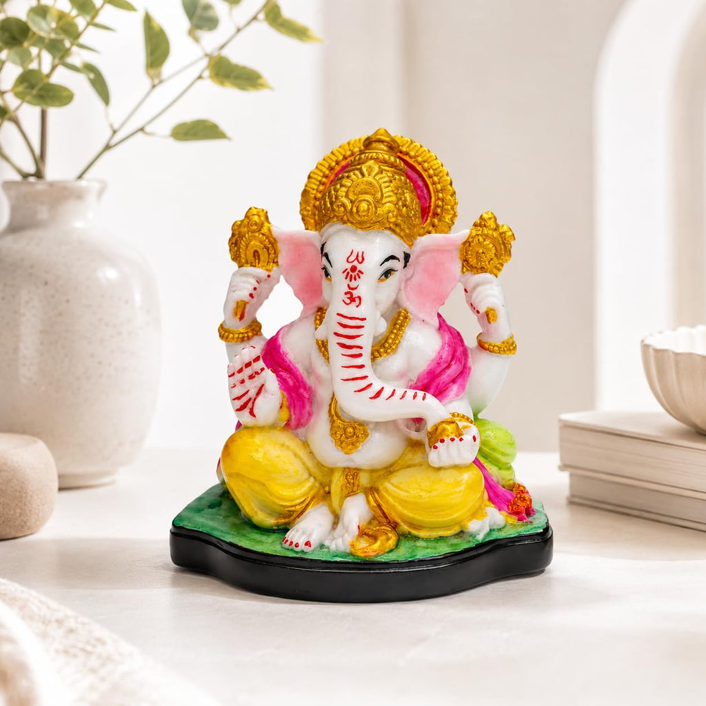 Lord Ganesha Idol Multicolour | Ganpati Murti for Home Temple & Pooja Room | Symbol of Wisdom, Prosperity & Good Luck | Spiritual Gift Item - image 8