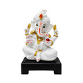 Lord Ganesha Idol White & Gold | Ganpati Murti for Home Temple | Pooja & Décor - image 1