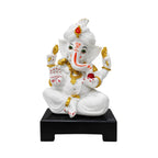 Lord Ganesha Idol White & Gold | Ganpati Murti for Home Temple | Pooja & Décor - image 1