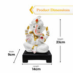 Lord Ganesha Idol White & Gold | Ganpati Murti for Home Temple | Pooja & Décor - image 5