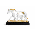 Running Horse Showpiece White & Gold | Abstract Horse Figurine | Symbol of Success, Power & Progress | Home Décor | Vastu Gift Item - image 1
