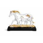 Running Horse Showpiece White & Gold | Abstract Horse Figurine | Symbol of Success, Power & Progress | Home Décor | Vastu Gift Item - image 1