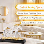Running Horse Showpiece White & Gold | Abstract Horse Figurine | Symbol of Success, Power & Progress | Home Décor | Vastu Gift Item - image 4