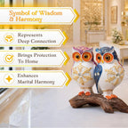 Hand-Painted Owl Couple Figurine | Decorative Showpiece Symbolising Wisdom & Love | Elegant Home Décor for Couples - image 2
