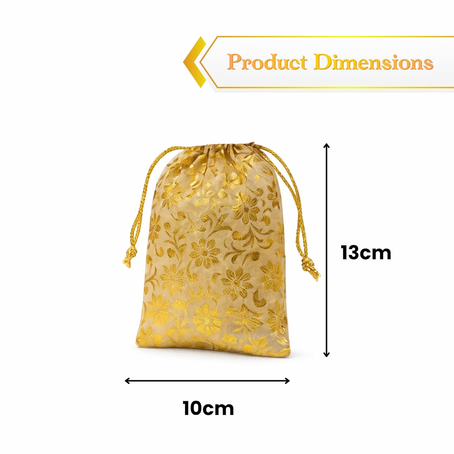 Hanuman Chalisa Wooden Stand with Peacock Shape Bell, Gold Floral Drawstring Pouch, Return Gift for Sunderkand Paath, Set of 5 - image 5