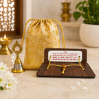 Hanuman Chalisa Wooden Stand with Peacock Shape Bell, Gold Floral Drawstring Pouch, Return Gift for Sunderkand Paath, Set of 5 - image 7
