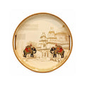 Pavitra Uphaar Handcrafted Round Wooden Tray, 15 Inch Dia, Indian Art Design, with Handles for Gifting on Weddings, House Warming - image 1