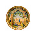 Royal Peacock Decorative Serving Tray, Solid Wood, Round, Glossy Finish, Handcrafted, Traditional Indian Style, 38.1 cm - image 1