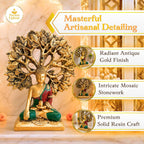 Gold Buddha Under Bodhi Tree Idol for Home Decor, Meditation, Peace & Positive Energy Showpiece - image 3