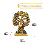 Gold Buddha Under Bodhi Tree Idol for Home Decor, Meditation, Peace & Positive Energy Showpiece - image 5