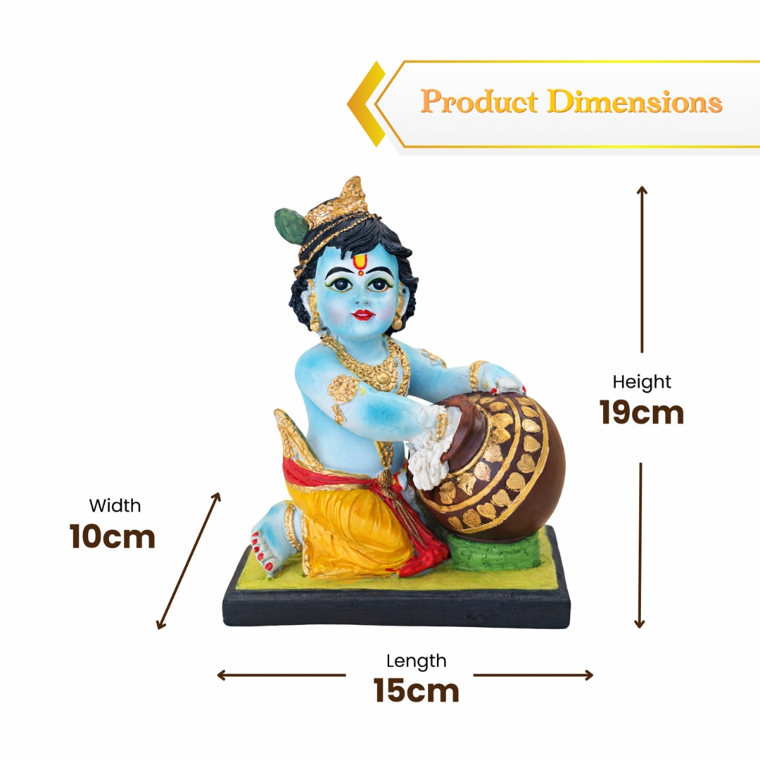 Blue Bal Krishna with Makhan Idol