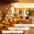 Golden Bal Krishna with Makhan Idol