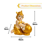 Golden Bal Krishna with Makhan Idol