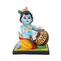 Blue Bal Krishna with Makhan Idol