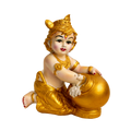 Golden Bal Krishna with Makhan Idol