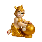 Golden Bal Krishna with Makhan Idol