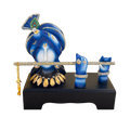 Royal Peacock Krishna Reclining Idol