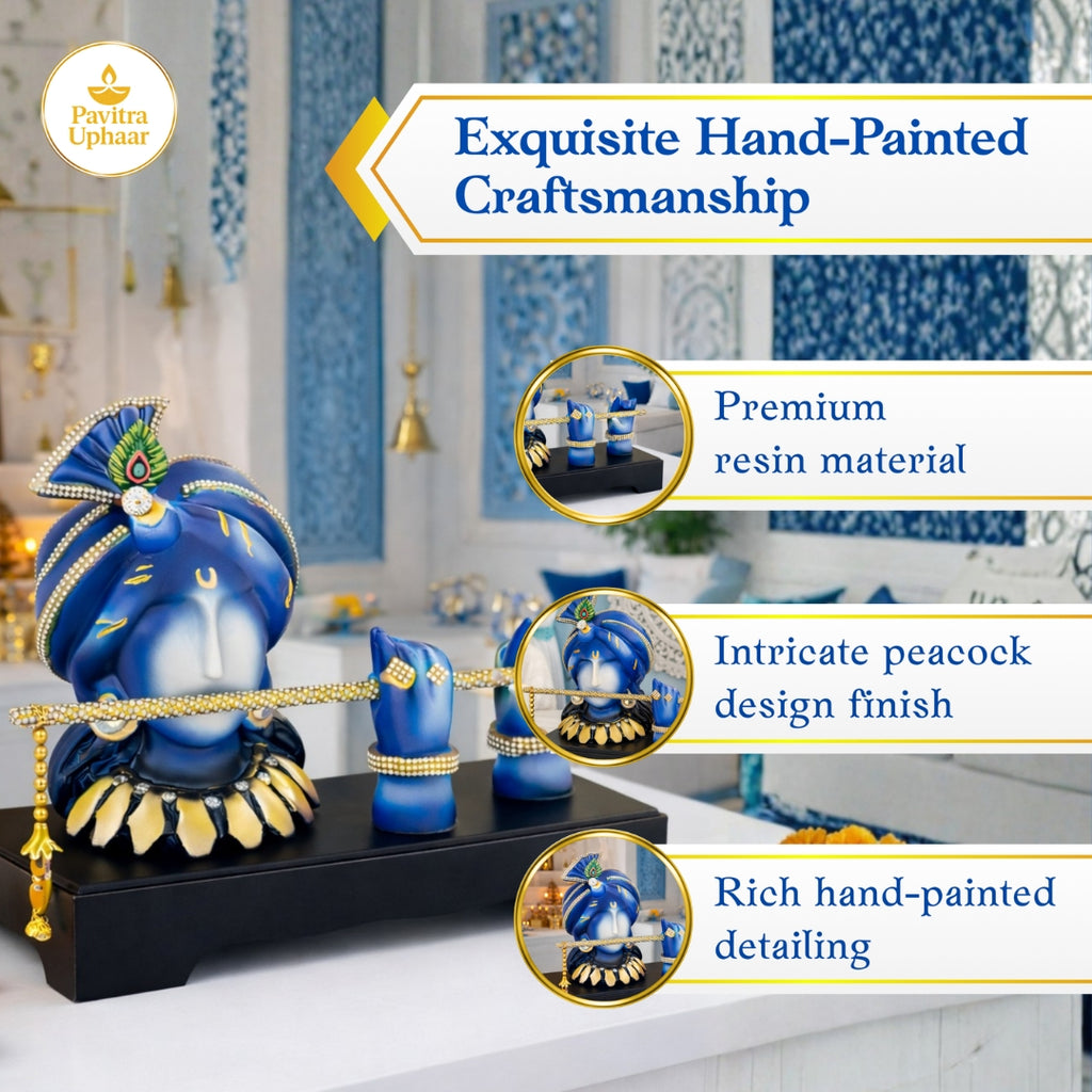Royal Peacock Krishna Reclining Idol