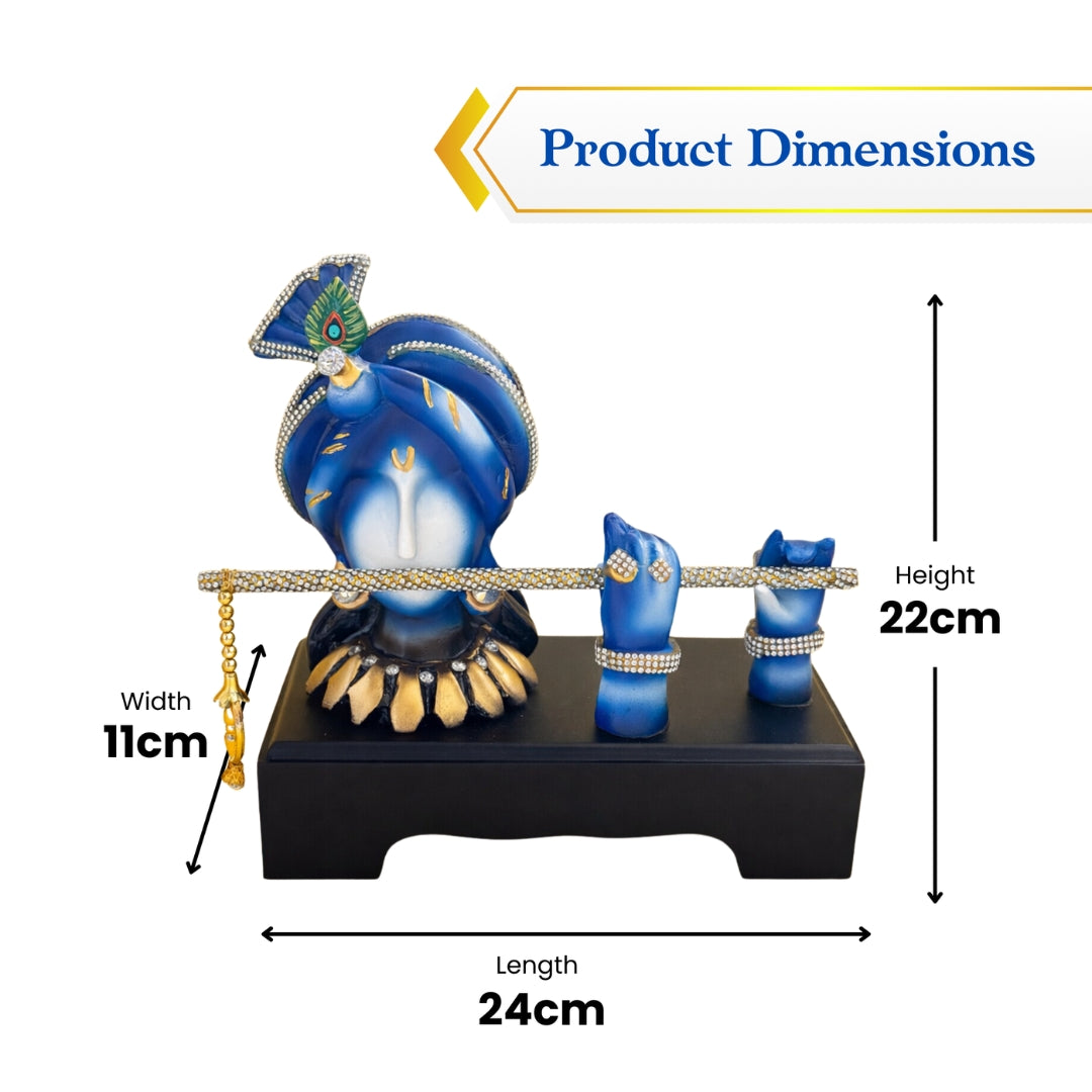 Royal Peacock Krishna Reclining Idol