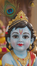 Golden Bal Krishna with Makhan Idol